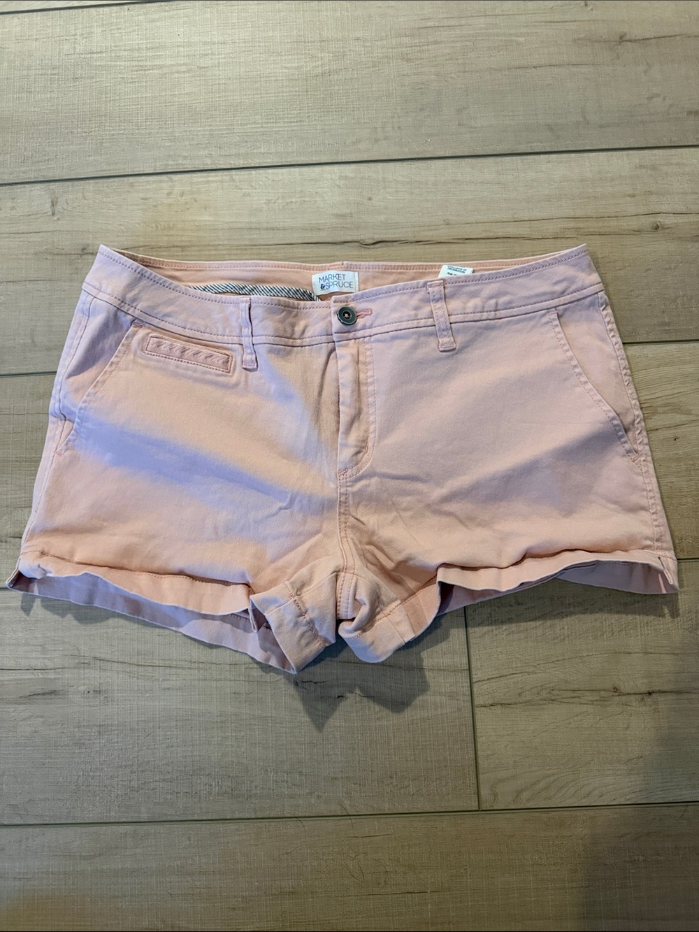 Market & Spruce Pale Pink Cotton Roll-Hem Women's Shorts